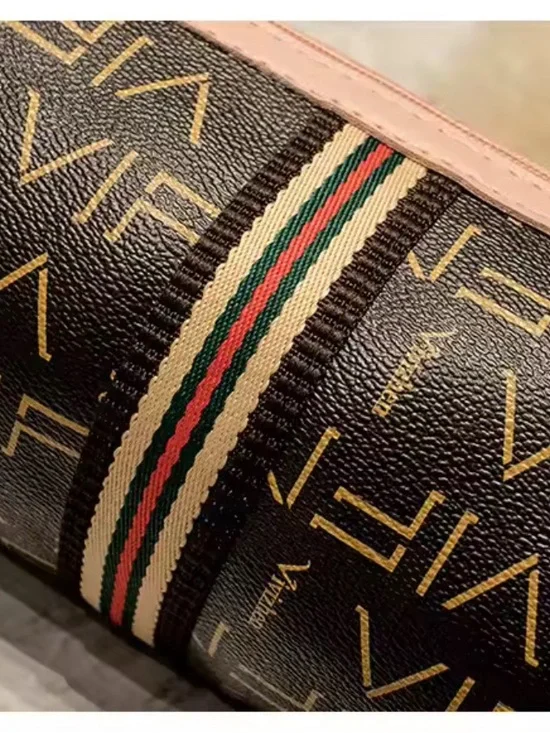 Monogram Barrel Crossbody Bag Letter Print Bee Gold Hardware 4 colors-NIP - Picture 8 of 16